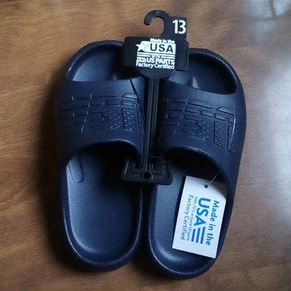 PRICE DROP Kids USA blue slides sandals size 13 - Picture 5 of 9